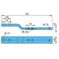 Páka středového zvedání nápravy l=720 mm tl.33 mm
