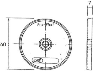 Odrazka červená  kulatá samolepicí 60mm