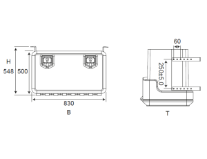 Schránka na nářadí 830x500x470 bez montážní sady