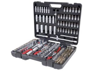 Sada nástrčných klíčů, 3 ráčny 1/4"+3/8"+1/2" 195dílů