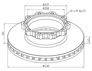 Kotouč brzdový Scania - heavy duty verze