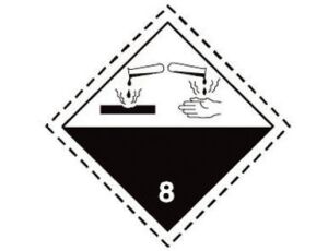 Tabulka ADR č.8 (žíravé látky), samolepka 300x300