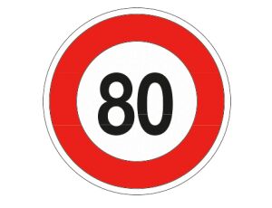 Tabulka rychlosti 80km/h-samolepka 200mm