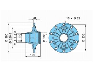Náboj H 8010  (M115x2)