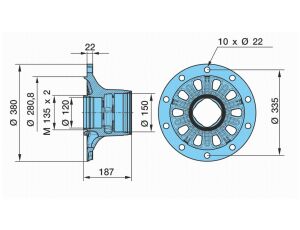 Náboj SKB/SHB 9010 ECO-P3 (M135x2)