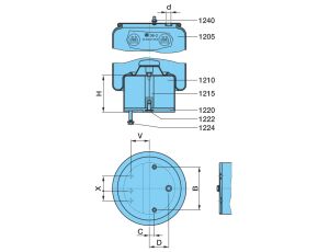 Měch pérování 36-2 kmpl. pravý