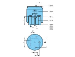Měch pérování 36 GFK kmpl. 80