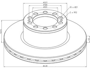 Kotouč brzdový Mercedes Actros MP III PN