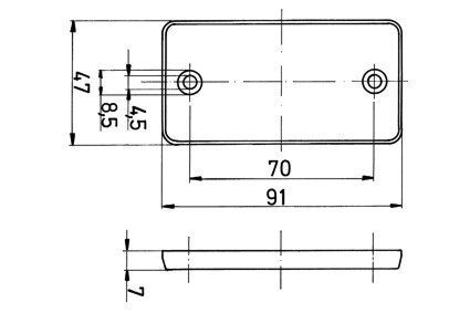 Odrazka 91x47mm,bílá