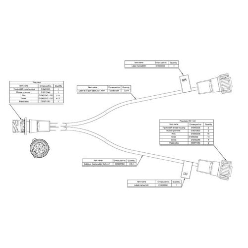 Adaptér zadní BPW AMP 2x2,5m ADR ke konc.lampám 5 pin !