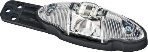 Pozička LED Č/B čiré sklo, 3funkce svítivosti, kabel 0,5m, rovný držáku