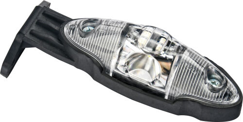 Pozička LED Č/B čiré sklo, 3funkce svítivosti, kabel 0,5m, zahlý držák