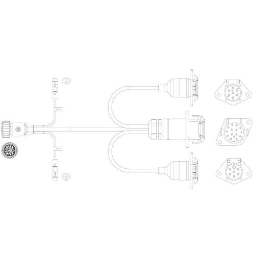 Adaptér BPW přední 0,6m 2x7 + 1x15pól zásuvky 2x super seal pin5+6 pozičky