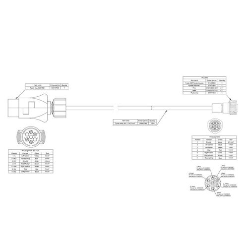 Kabel hlavní BPW 12V 10m 7pin AMP