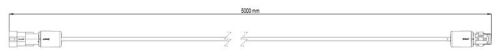 Kabel prodlužovací flach 1x Steckdose Super Seal, 1x Stecker Super Sealr 5000mm