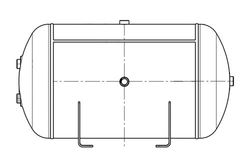 Vzduchojem 80l / 396 x 750 / 10 bar, SCHWARZMULER, KRONE, SCHMITZ s držáky