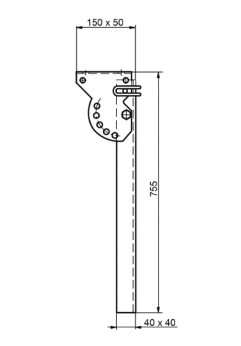 Držák boční zábrany 755mm