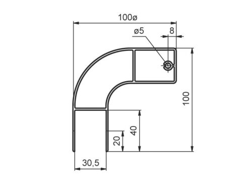 Profil boční zábrany Alu 500 mm