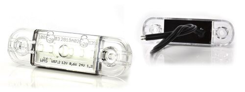 Pozička přední LED 12/24V bílé 6LED - úzká