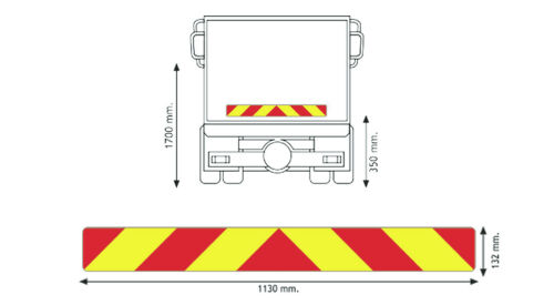 Tabule reflexní-záď.označení auto od 3,5t ALU 1ks 1130x132x1mm ECE-70.01