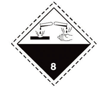 Tabulka ADR č.8 (žíravé látky), samolepka 300x300