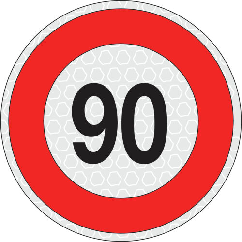 Tabulka rychlosti 90km/h-samolepka 200mm reflexní