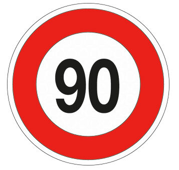 Tabulka rychlosti 90km/h-samolepka 200mm