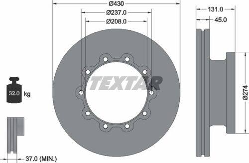 Kotouč brzdový Scania, průměr 430mm, 10 děr