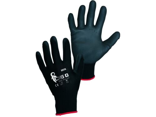 Rukavice povrstvené BRITA BLACK, vel. 10