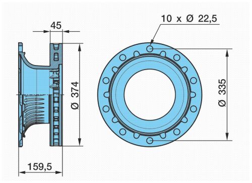 Kotouč brzdový TSB,TS2 3709/10  ECO-P2,ECO-P3