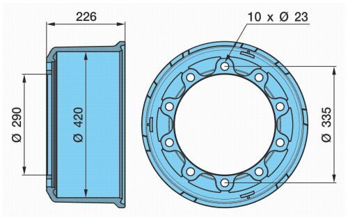 Buben brzdový 4218/226 ECO DRUM S nar.šrouby