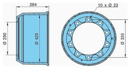 Buben brzdový 4220/284 ECO DRUM Z