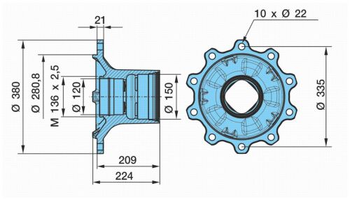 Náboj SKHB 9010 ECO-P od 10/04  (M136x2,5)
