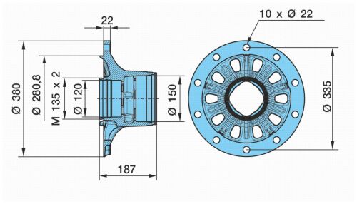 Náboj SKB/SHB 9010 ECO-P3 (M135x2)