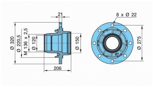 Náboj KH 10-12008 ECO-P/M  (M136x2,5)