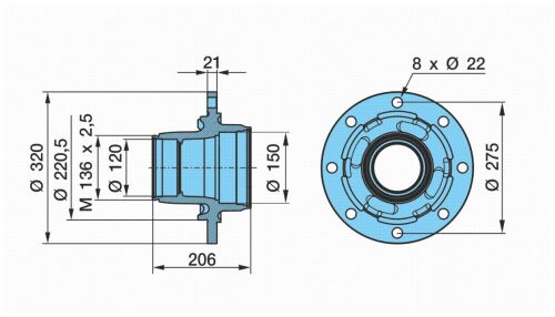 Náboj SKHZ 10-12008 ECO-P TSB 3709 (M136x2,5)