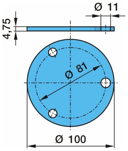 Podložka otoč.čepu LL pr.100x4.75