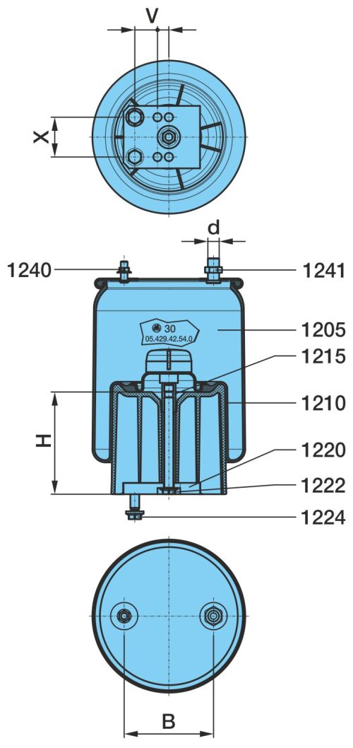 Měch pérování 30 (4963 N) kmpl.