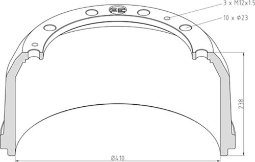 Buben brzdový Mercedes O 371, O 500 410x160