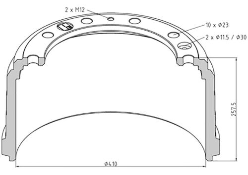 Buben brzdový IVECO ES,ET ZN 410x200 mm