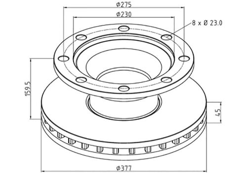 Kotouč brzdový BPW TSB 3709/8  ECO-P2