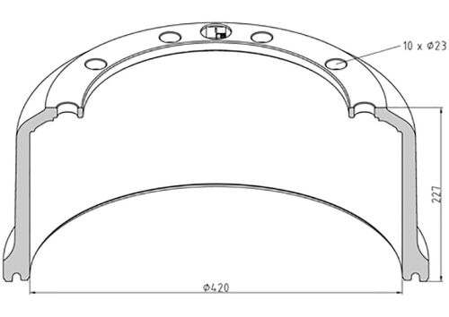 Buben brzdový SAF SK RLS,SK RS,SK  RS INTRAAX 420x180