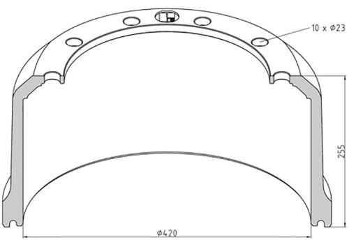 Buben brzdový SAF KRS, SK RLS, SK RS, SK RZ  420x200