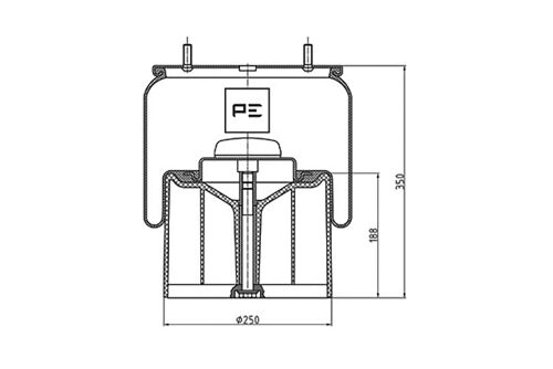 Měch pérování BPW 36, Scania, Schmitz s plast.zvonem