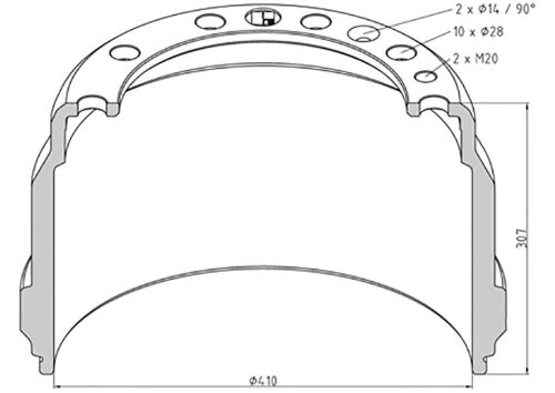 Buben brzdový VOLVO ZN 410X225
