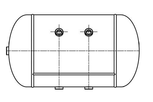 Vzduchojem RVI 40l / 320 x 586 / 13 bar