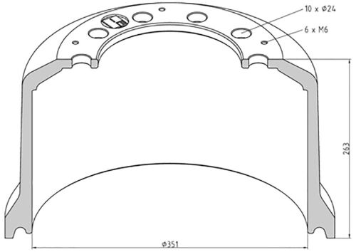 Buben brzdový MERITOR / ROR TM 351x200