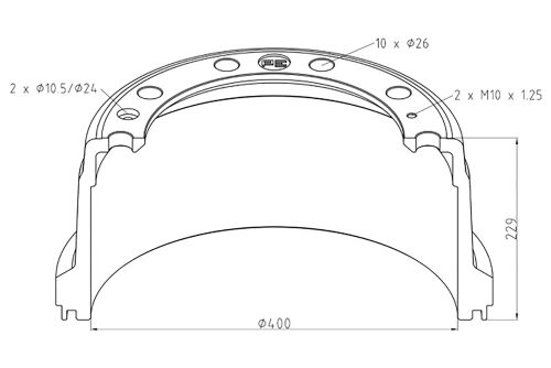 Buben brzdový SAE - GIGANT, HINO 400x150